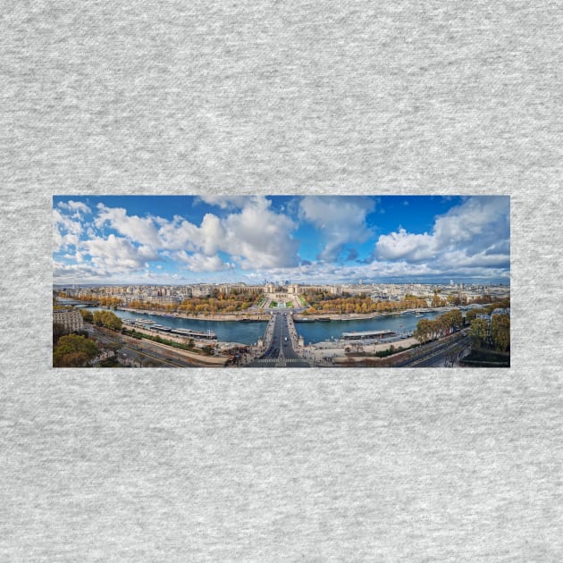 Panoramic Paris along Seine river by psychoshadow